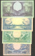 Set 4 Pcs Indonesia 5 10 25 50 Rupiah Flower & Birds P-65 P-68 1959 UNC - Indonésie