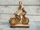 Sculpture Coureur Cycliste Céramique Saint Clément Ou Sainte Radegonde ? Signé Barbier Art Déco 1920/1930 - Autres & Non Classés