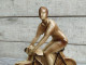 Delcampe - Sculpture Coureur Cycliste Céramique Saint Clément Ou Sainte Radegonde ? Signé Barbier Art Déco 1920/1930 - Other & Unclassified