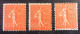 189S(2) Semeuse 203 80c Rouge Neuf ** (1) Neuf (2) Lot De 3 - 1903-60 Semeuse Lignée