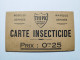 RARE CARTE INSECTICIDE THI-PIC (épaisse) Placée Dans Les Vêtements, Fourrures...supprime Les Puces Punaises Vers Mites.. - Altri & Non Classificati