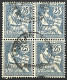 YT 127 Bloc De Quatre Bordeaux Gironde Type Mouchon Retouché 25 C Bleu France – Kr0lot - 1900-02 Mouchon