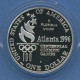 USA Dollar 1996 Atlanta Olympics Rudern KM 272, Silber PP Proof (m2246) - Commemorative