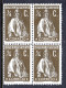 PORTUGAL — SCOTT 207 — 1912 ¼c CERES P15X14, CHALKY PAPER — BLK/4 — MH — SCV $32 - Nuevos