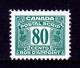 CANADA — VAN DAM FPS57 — 80¢ THIRD ISSUE POSTAL SCRIPT — MNH — CV $93 - Fiscales