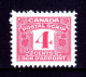 CANADA — VAN DAM FPS44 — 4¢ THIRD ISSUE POSTAL SCRIPT — MH — CV $75 - Fiscali