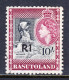 BASUTOLAND — SCOTT 71a — 1961 QEII 1R SURCHARGE, TYPE I — USED — SCV $27 - 1933-1964 Colonie Britannique