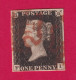 GRANDE BRETAGNE N°1 ONE PENNY BLACK CROIX DE MALTE ROUGE TIMBRE BRIEFMARKEN STAMP FRANCE - Usati