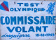 Panneau Test Olympique Commissaire Volant 1963 - Kleding, Souvenirs & Andere