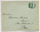 HELVETIA 5C PERFORE PERFIN C.  SANS ENTETE LETTRE COVER 1910 POUR PARIS - Perfin