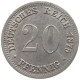 GERMANY EMPIRE 20 PFENNIG 1875 J #t031 0661 - 20 Pfennig