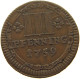 GERMAN STATES 3 PFENNIG 1759 MÜNSTER DOMKAPITEL #t032 1117 - Groschen & Andere Kleinmünzen