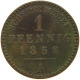 GERMAN STATES 1 PFENNIG 1868 REUSS JÜNGERE LINIE Heinrich XIV 1867-1913 #t032 1029 - Small Coins & Other Subdivisions