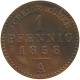 GERMAN STATES 1 PFENNIG 1858 SACHSEN WEIMAR EISENACH #t032 0737 - Groschen & Andere Kleinmünzen