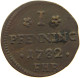 GERMAN STATES 1 PFENNIG 1782 MECKLENBURG ROSTOCK STADT #t032 1023 - Small Coins & Other Subdivisions