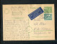 "BERLIN" 1954, Postkarte Mit Zusatzfrankatur Per Luftpost Ex Muenchen Nach Berlin-Lichtenrode (R0160) - Cartoline - Usati