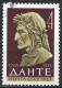 Russia 1965. Scott #2995 (U) Dante Alighieri (1265-1321), Italian Poet  (Complete Issue) - Usati