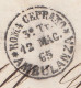 3004 - PONTIFICIO - Involucro Senza Testo Del 12 Maggio 1865 Da Guarcino A Ripi Con 2 Baj  Giallo Verdastro - Etats Pontificaux