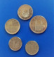 Lot EURO 5 Pièces  De 1 -2 - 5 Centimes PLAQUE OR  (B20 31)F - Errores Y Curiosidades