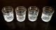 Années 1960 4 Verres à Whisky  Verre Gravé Transparent / Frise Or - Glasses