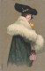 N°24759 - Illustrateur - E. Colombo - Jeune Femme Portant Un Chale Avec Des Plumes - Colombo, E.