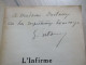 Envoi E. ESTAUNIE L'infirme Aux Mains De Lumière Edition Originale Service De Presse Cahiers Verts Halévy Grasset 176p - Signierte Bücher