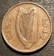 IRLANDE - EIRE - ½ - 1/2 PINGIN 1942 - KM 10 - PENNY - Cochon - Pig - IRELAND - Irland