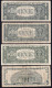 4x USA: 3x 1 Dollar 1985, 1988, 2001 Und 5 Dollars 2003 - Federal Reserve Notes (1928-...)