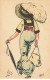 N°23606 - Illustrateur - Mille - Jeune Femme De Dos Portant Un Pantalon Et Un Grand Chapeau Avec Une Plume - Mode - Mille