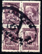 2839. GREECE,1906 30L. WRESTLERS BLOCK OF 4 S/S KATERINA BEYROUT MARITIME CANCEL,LARGE PERF. SPLIT. - Oblitérés