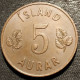 ISLANDE - ICELAND - 5 AURAR 1960 - KM 9 - ISLAND - Islanda