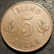 ISLANDE - ICELAND - 5 AURAR 1960 - KM 9 - ISLAND - Iceland