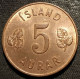 ISLANDE - ICELAND - 5 AURAR 1965 - KM 9 - ISLAND - Island