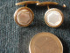 Vintage Boutons De Manchette Plaque Or Nacre - Cuff Links & Studs