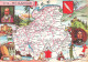 CARTES GÉOGRAPHIQUES - Haute Savoie - Célébrités - Monuments - Sports - Colorisé - Carte Postale - Cartes Géographiques