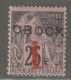 OBOCK - N°21 * (1892) Surchargé : 1 Sur 25c - Ungebraucht