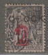 OBOCK - N°22 Obl (1892) Surchargé : 2 Sur 10c - Used Stamps