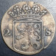 Provincial Dutch Netherlands Holland Hollandia 2 Stuiver 1761 Silver - Provincial Coinage
