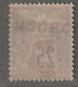 OBOCK - N°26 * (1892) Surchargé : 5 Sur 25c - Unused Stamps