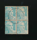 Bloc De 4 Timbres Marianne De Gandon 8f Bleu Clair - 1945-54 Marianne De Gandon