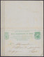 Etat Indépendant Du Congo - EP CP Avec Réponse Càd Bleu MATADI /22 JUIN 1895 Pour Officier Des Pompiers à LIEGE - Ganzsachen