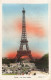 FRANCE - Paris - Vue Sur La Tour Eiffel - Vue D'ensemble - Animé - Voitures - Colorisé - Carte Postale Ancienne - Tour Eiffel