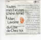 * Vinyle  45T - Marc LAVOINE - Toutes Mes Excuses - Du Côté De Chez Toi - Altri - Francese