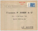 FRANCE - Lettre Avec Pub De Carnet : Vache Qui Rit Pour Les Pique-nique - N° 257 50c Jeanne D'Arc Type I - Storia Postale