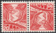 Schweiz Suisse 1937: Kehrdruck Tête-bêche Zu+Mi-Nr. K34Az Geriffelt Grillé * Petite Trace MLLH (Zu CHF 50.00 -50% ) - Tête-bêche