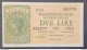 BANKNOTE ITALY KINGDOM VITTORIO EMANUELE 2 LIRE 1944 VENTURA GIOVINCO NOT CIRCULATED - Italia – 2 Lire