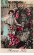 Prénoms - N°67129 - Vive Ste Louise - Bonne Fête - Jeune Femme Entourée De Bouquet De Fleurs - Prénoms