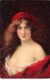 Illustrateur - N°91797 - A. Asti - Jeune Femme Avec Une Robe Rouge, Et Un Foulard Rouge Dans Les Cheveux - Asti