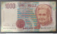 BANKNOTE ITALY 1000 LIRE 1995 FAZIO AMICI CIRCULATED RARE SERIES C - 1000 Liras