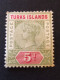 TURKS ISLANDS  SG 72  5d Olive Green And Carmine MH* - Turks & Caicos (I. Turques Et Caïques)